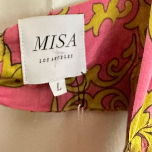 Misa Dress Libra Ruffled Midi Tiered Pink In Flora Splendido Size Large NWT - Picture 5 of 6